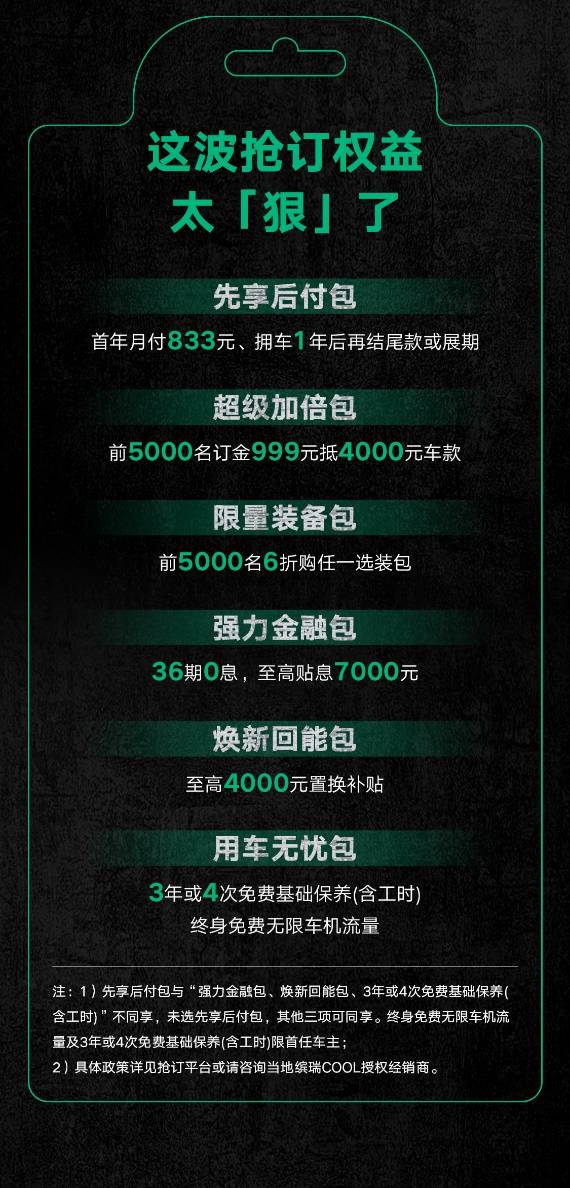缤瑞COOL开启预订 9.58万元起 1.5T四缸国产新钢炮
