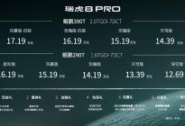 12.69万元起，“全域动力科技旗舰”瑞虎8 PRO正式上市