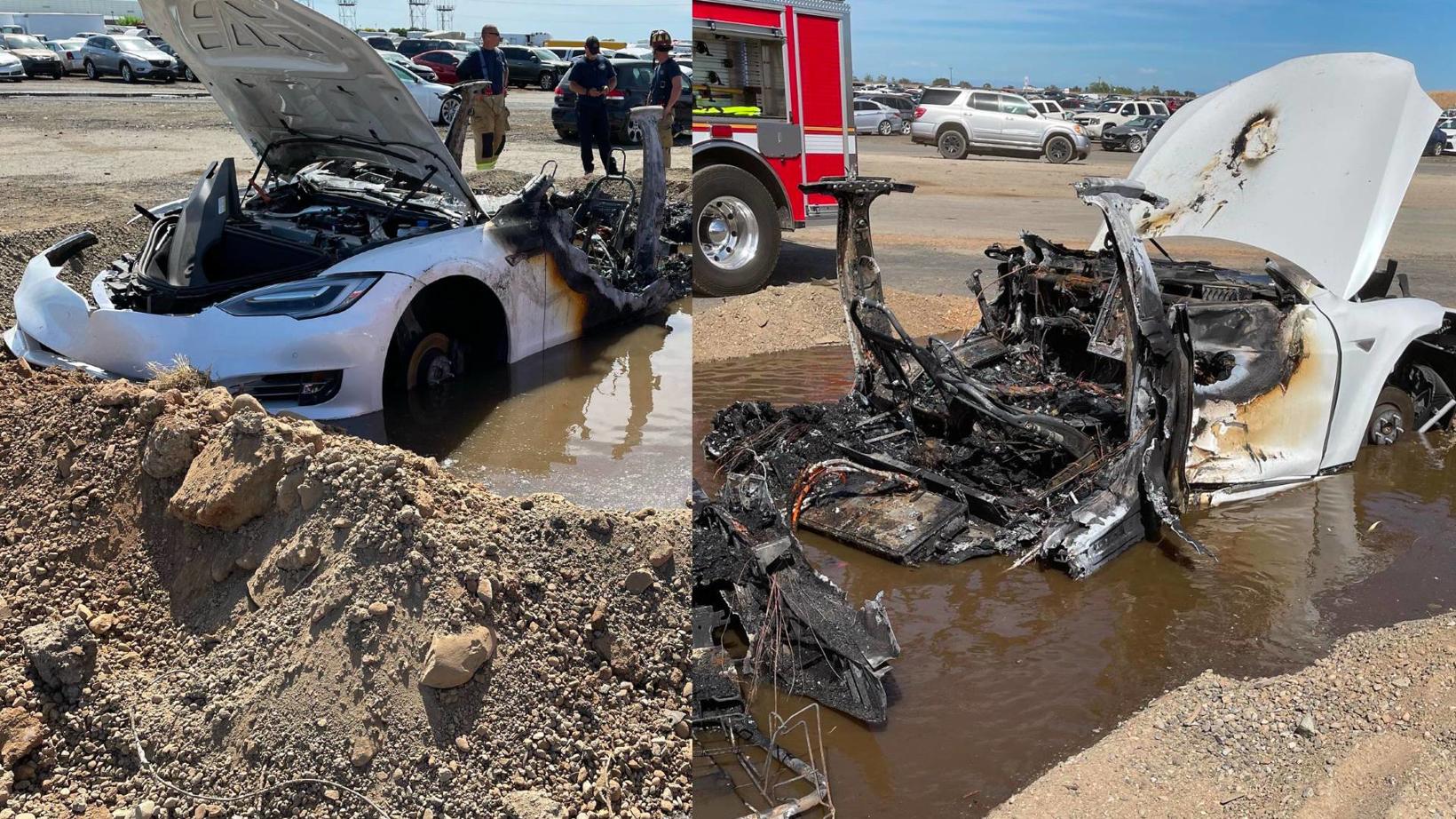 美国一辆Model S在发生事故三周后起火