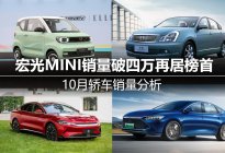 宏光MINI破四万再居榜首 10月轿车销量分析