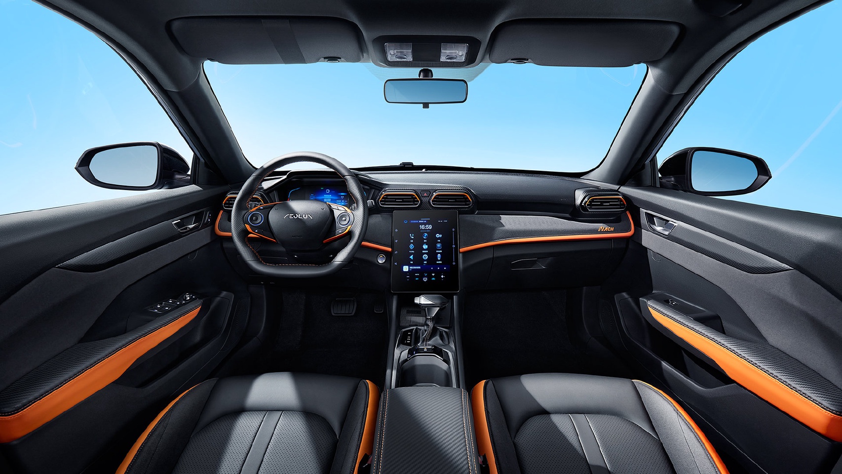 内饰方面,奕炫gs马赫版整体和全新奕炫冠军版相近,拥有橙灰和橙黑两种