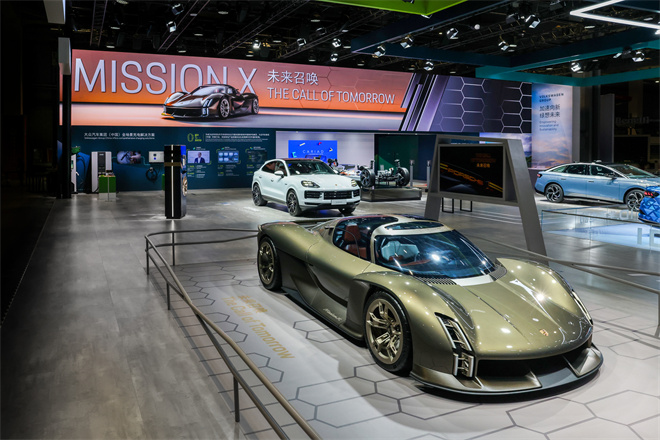 保时捷携纯电动概念超级跑车missionx亮相中国博览会