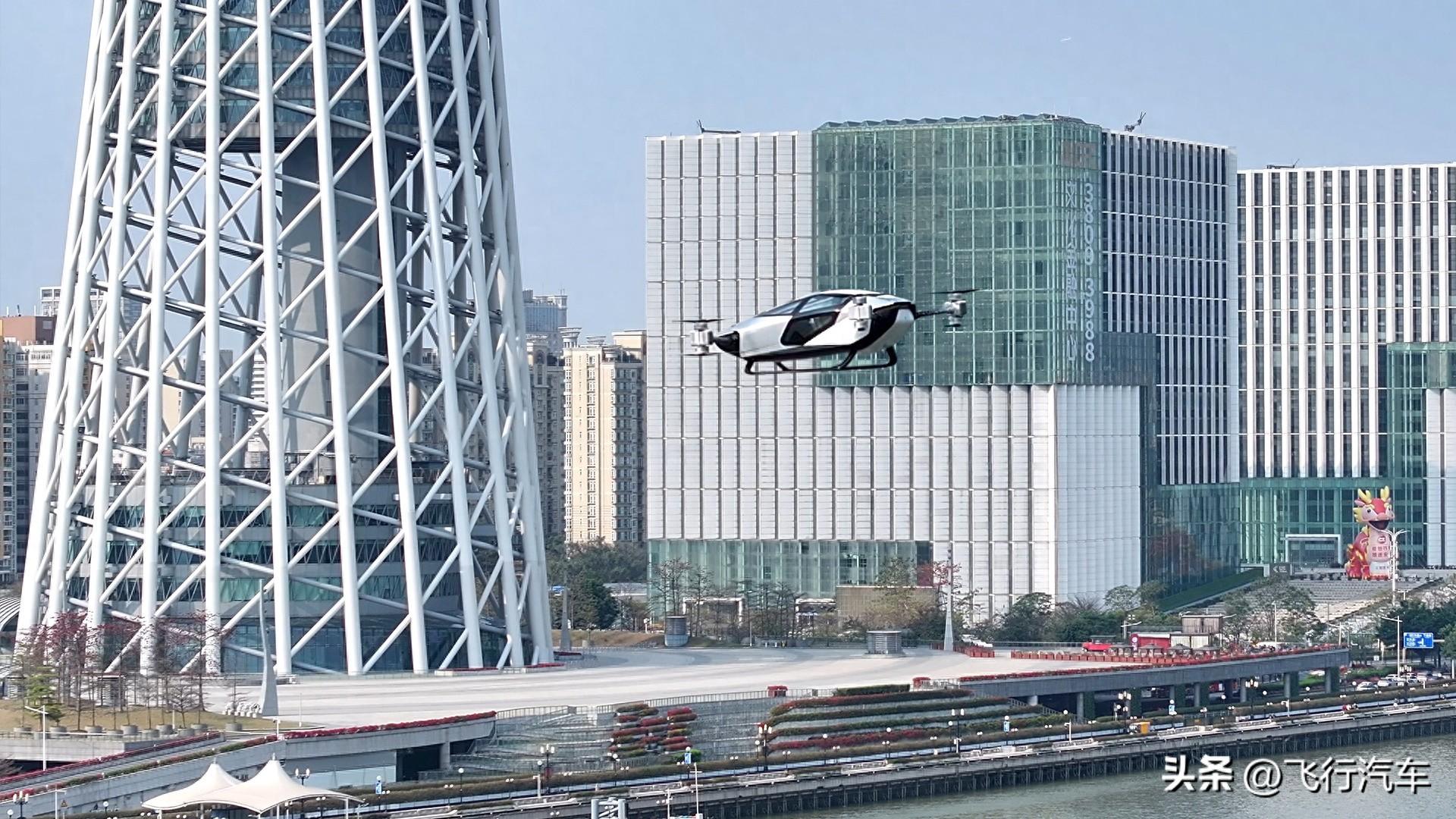 广州开展低空经济应用场景探索，小鹏汇天旅航者X2首次飞越CBD